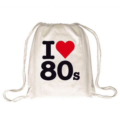 I love 80s - Drawstring Backpack Thumbnail