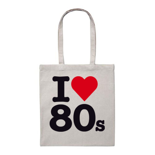 I love 80s - Heavy Duty Canvas Tote Bag Thumbnail
