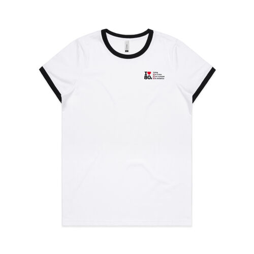 I love 80s ticks - LIVING - Womens Ringer Tee Thumbnail