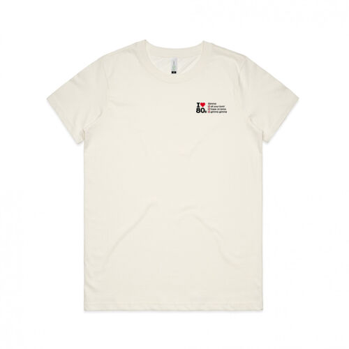 I love 80s ticks - GIMME - Womens Maple Organic Tee Thumbnail