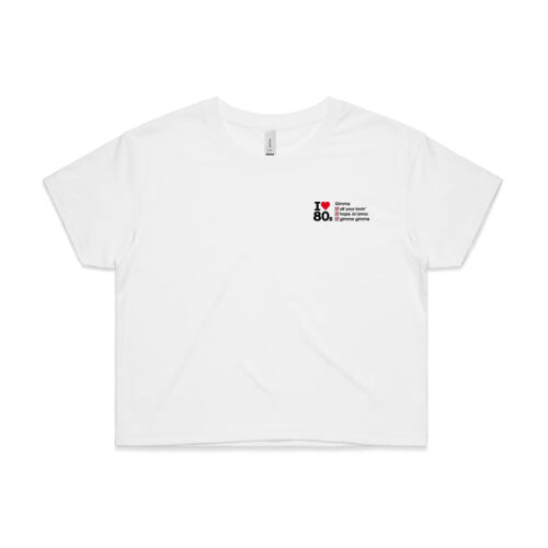 I love 80s ticks - GIMME - Womens Crop Tee Thumbnail
