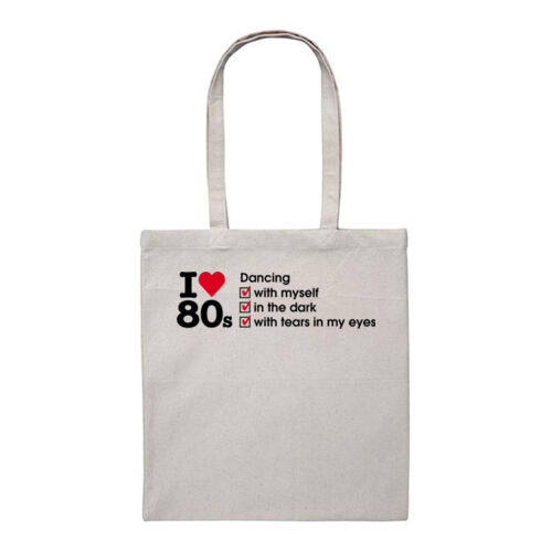 I love 80s ticks - DANCING - Heavy Duty Canvas Tote Bag Thumbnail
